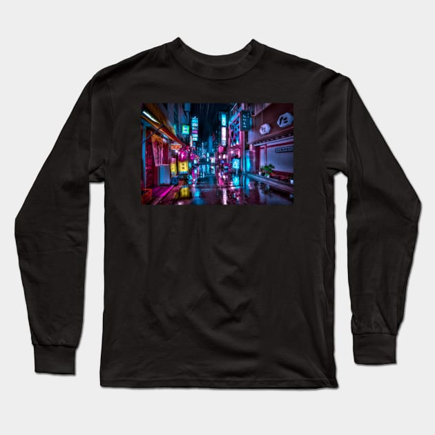 Tokyo at Night - Shimbashi Long Sleeve T-Shirt by TokyoLuv